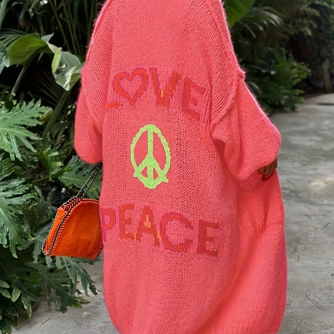 Peacy™ – Strickjacke mit Peace and Love Aufdruck