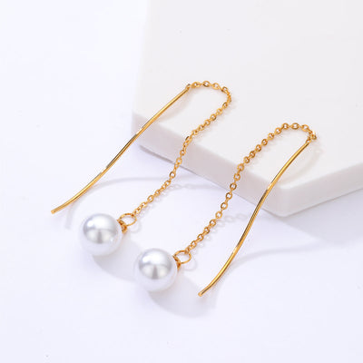 BOUCLES D'OREILLES PENDANTES PERLES