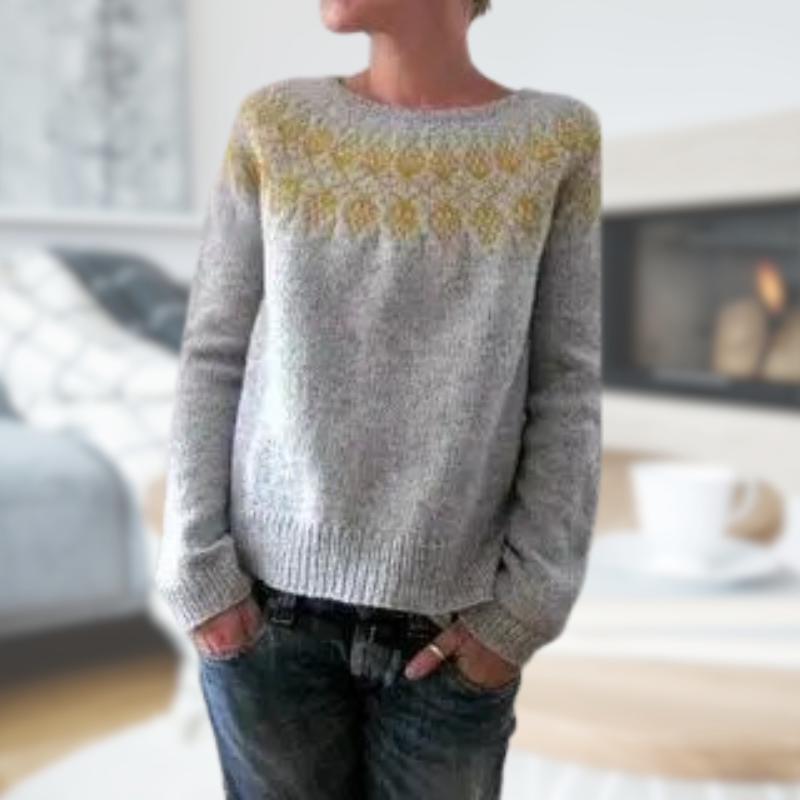 Alia | Gestrickter Pullover Mit Rundhalsausschnitt