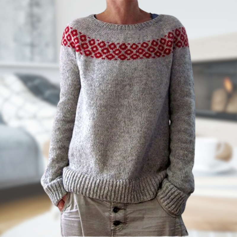 Alia | Gestrickter Pullover Mit Rundhalsausschnitt