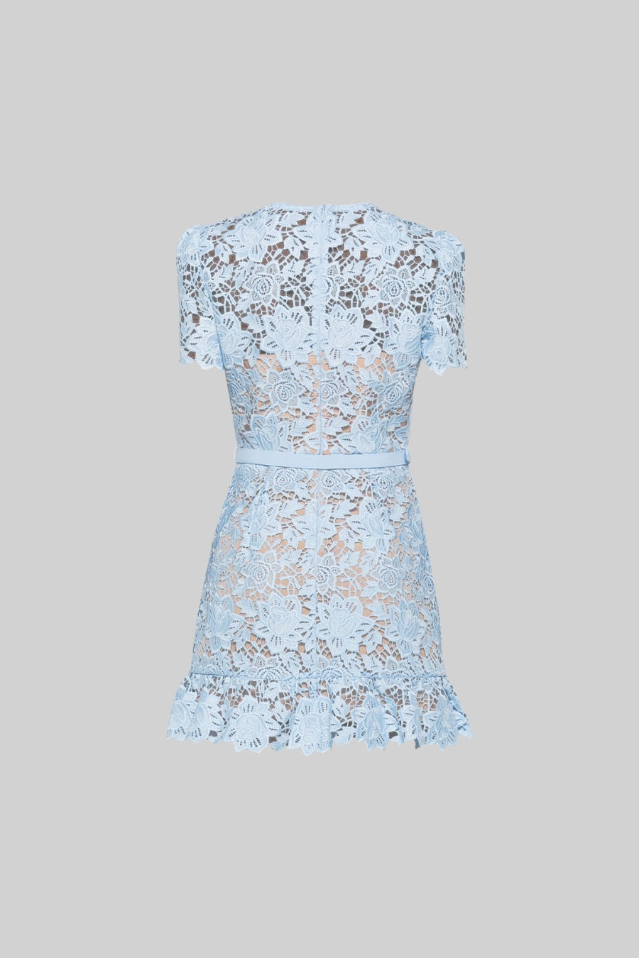 Beau™ | ROBE BRODÉE FLEURIE À MANCHES COURTES - BLEU