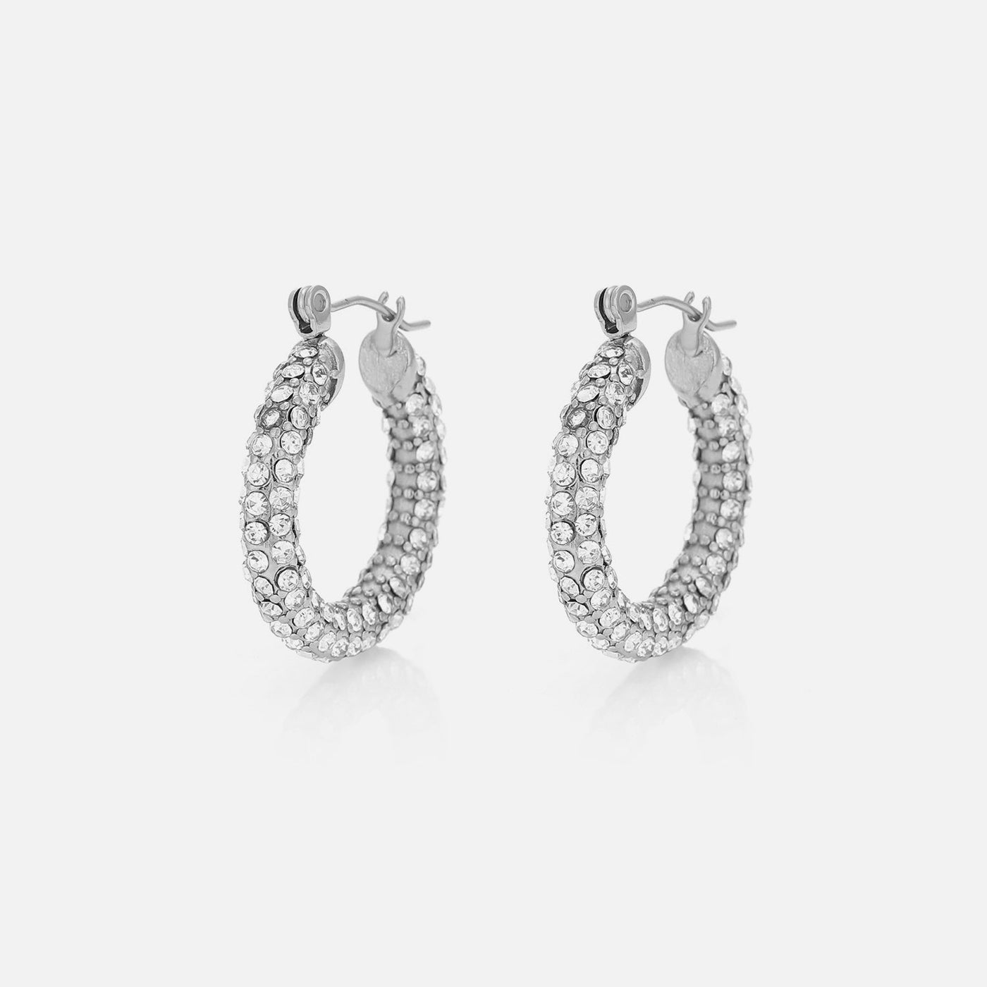 Strass Hoops Silber