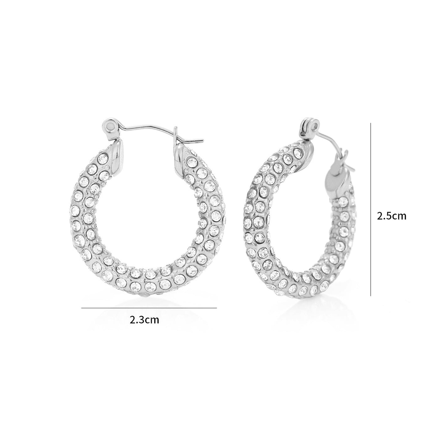 Strass Hoops Silber