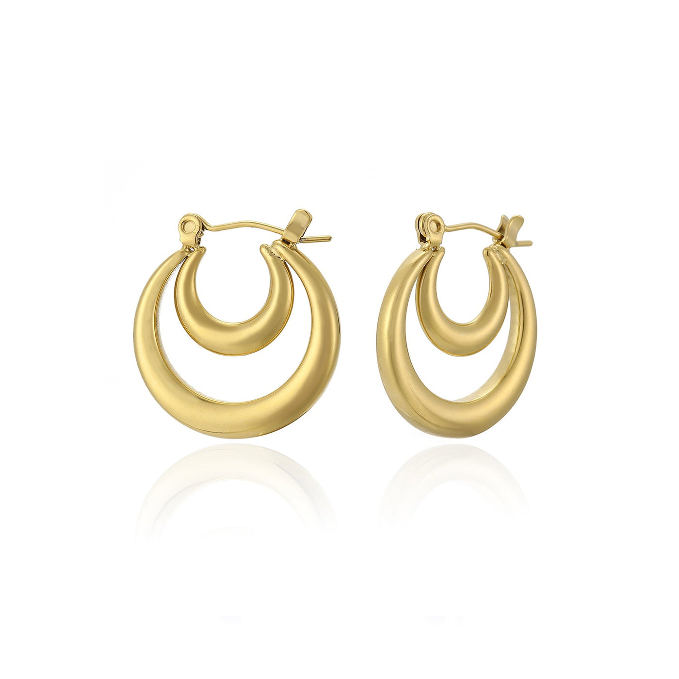 Doppelte Hoops Gold