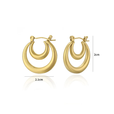 Doppelte Hoops Gold