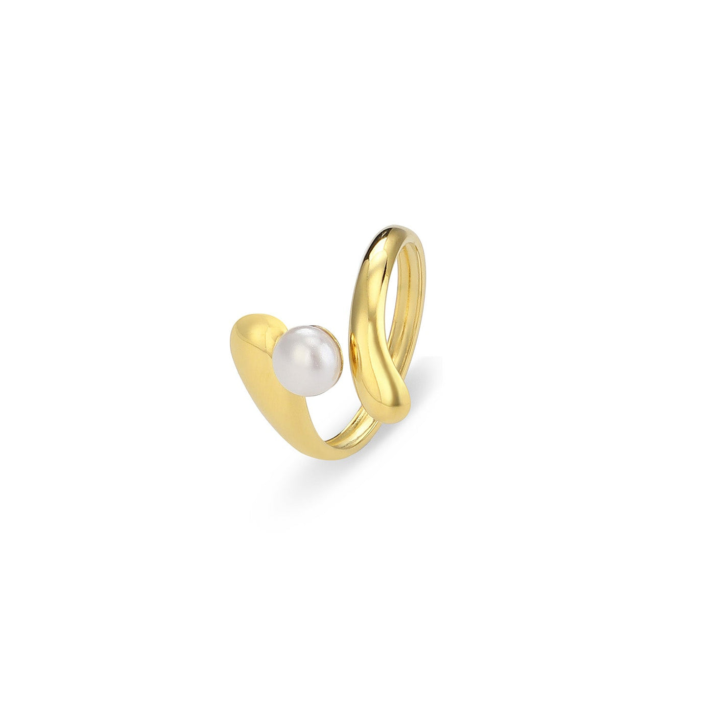 Ring Perle geformt Gold