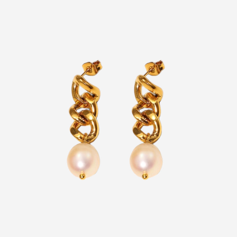 BOUCLES D'OREILLES CHAÎNE 18K