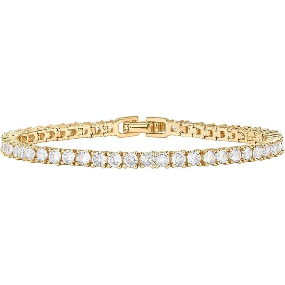 Bracelet Tennis Classique Cendre - Or