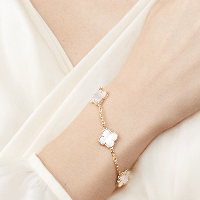 Bracciale in ambra - Oro/Bianco