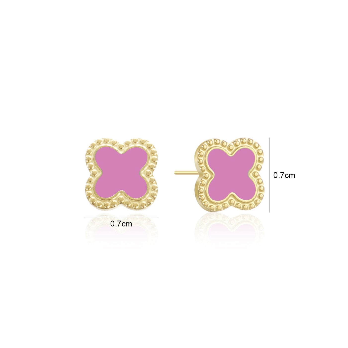 Ohrstecker Kleeblatt Gold/rosa