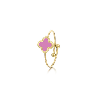 Ring Kleeblatt Gold/rosa