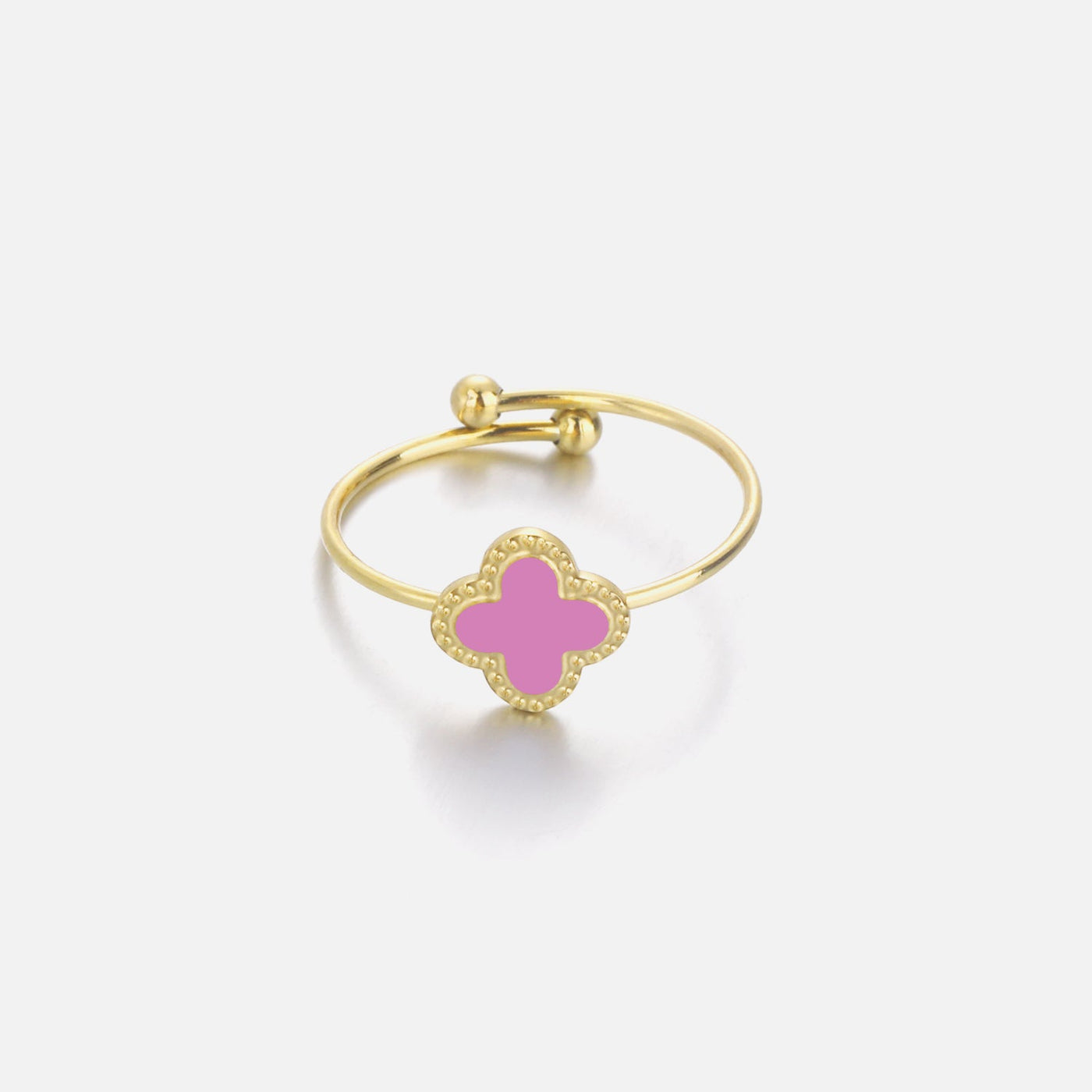 Ring Kleeblatt Gold/rosa