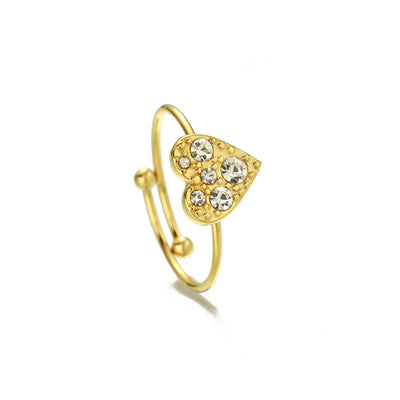 Ring Strass Herz Gold