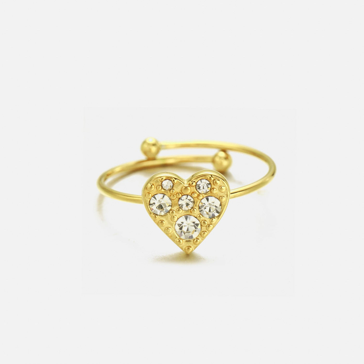 Ring Strass Herz Gold