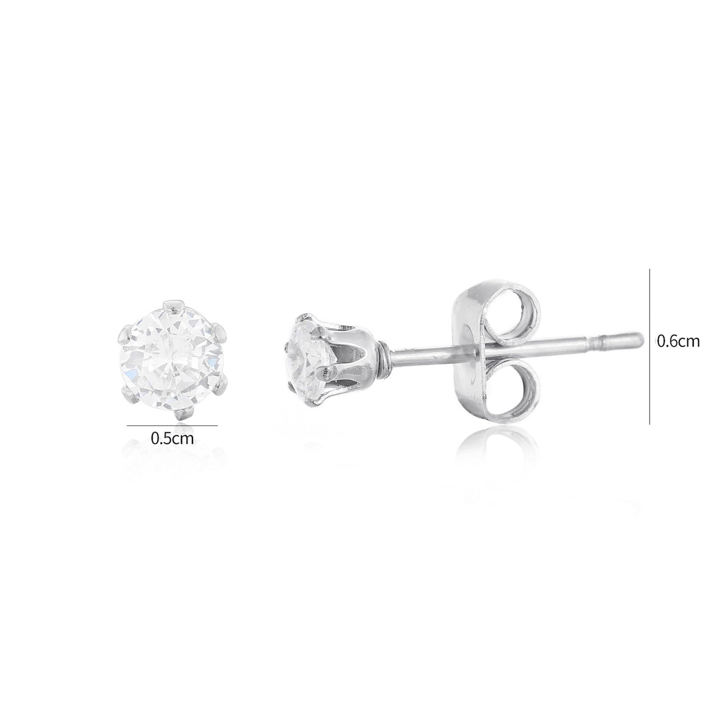 Ohrstecker Diamant 4mm Silber