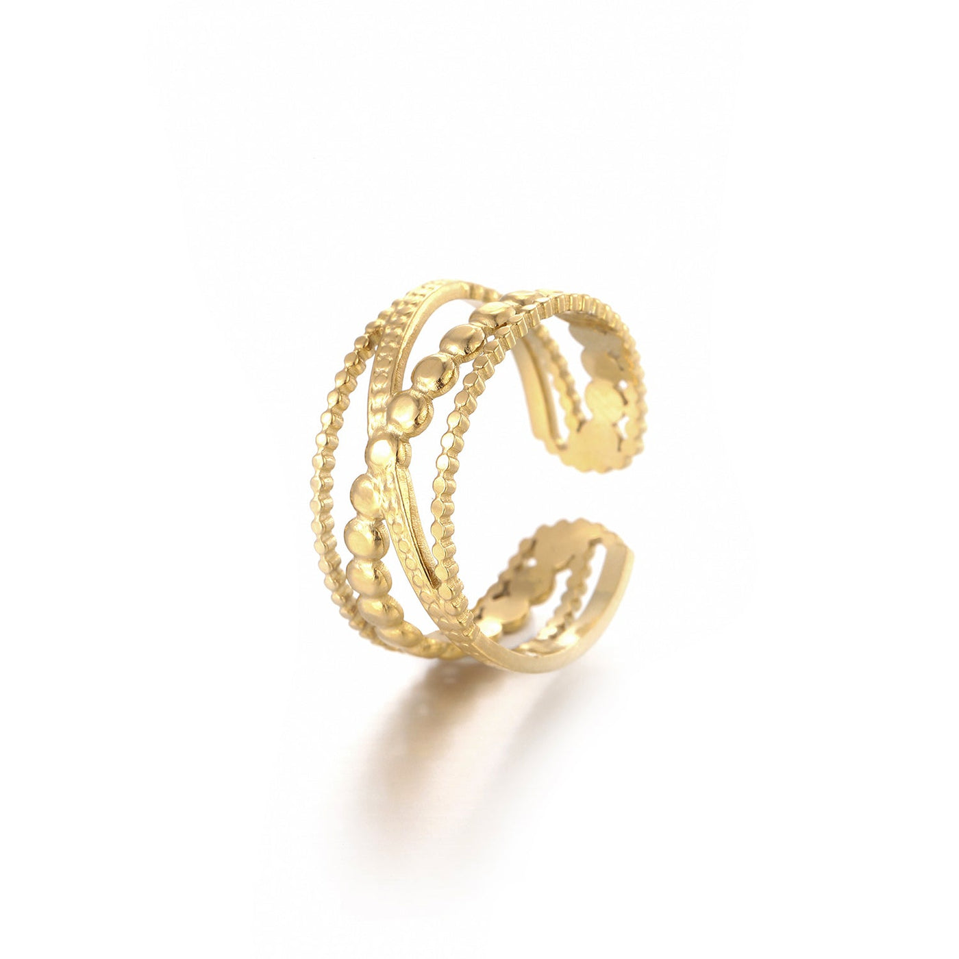 Ring gekreuzten Motiven Gold