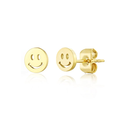 Ohrstecker Smiley Gold