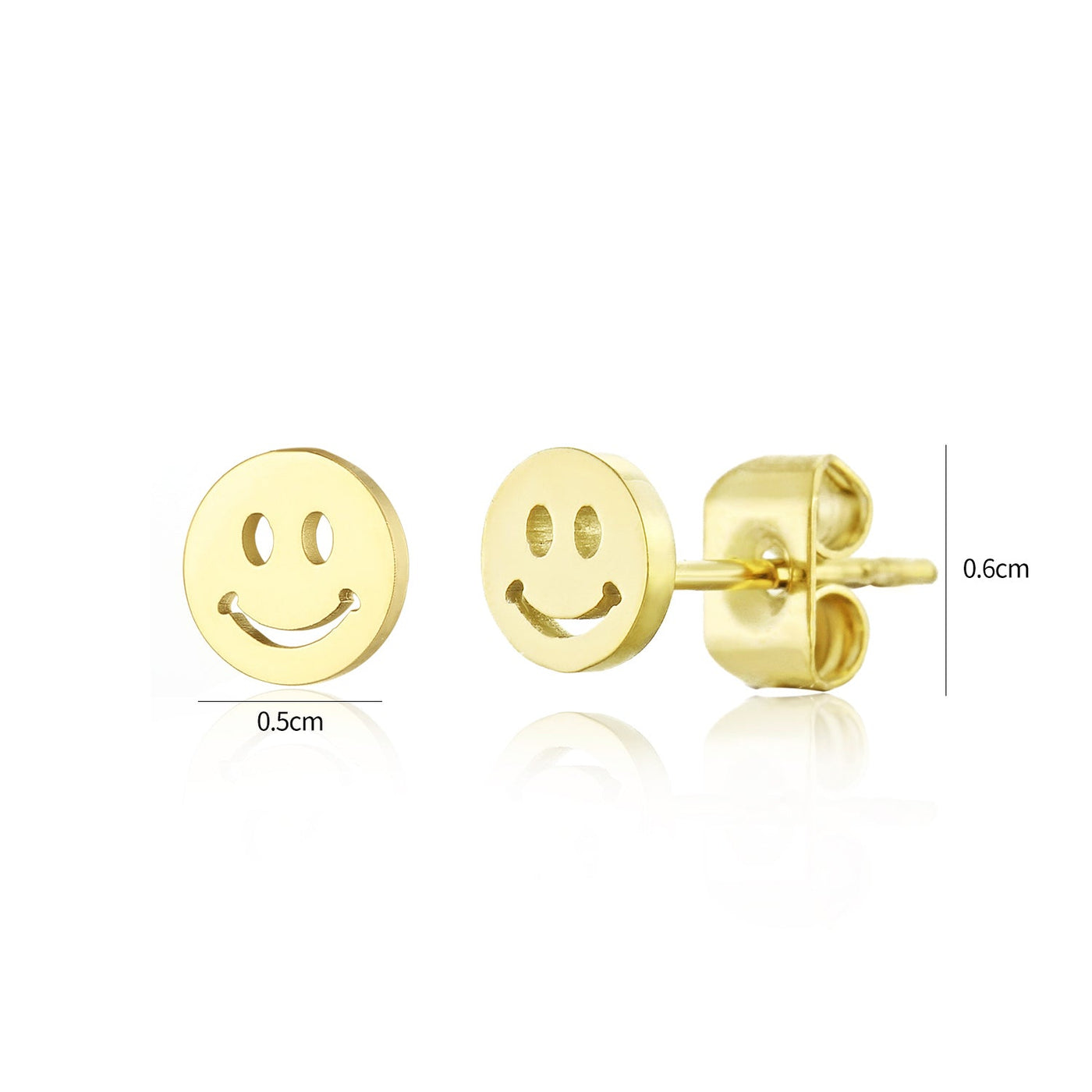 Ohrstecker Smiley Gold