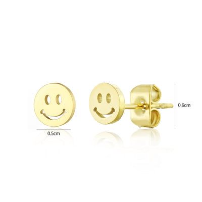 Ohrstecker Smiley Gold