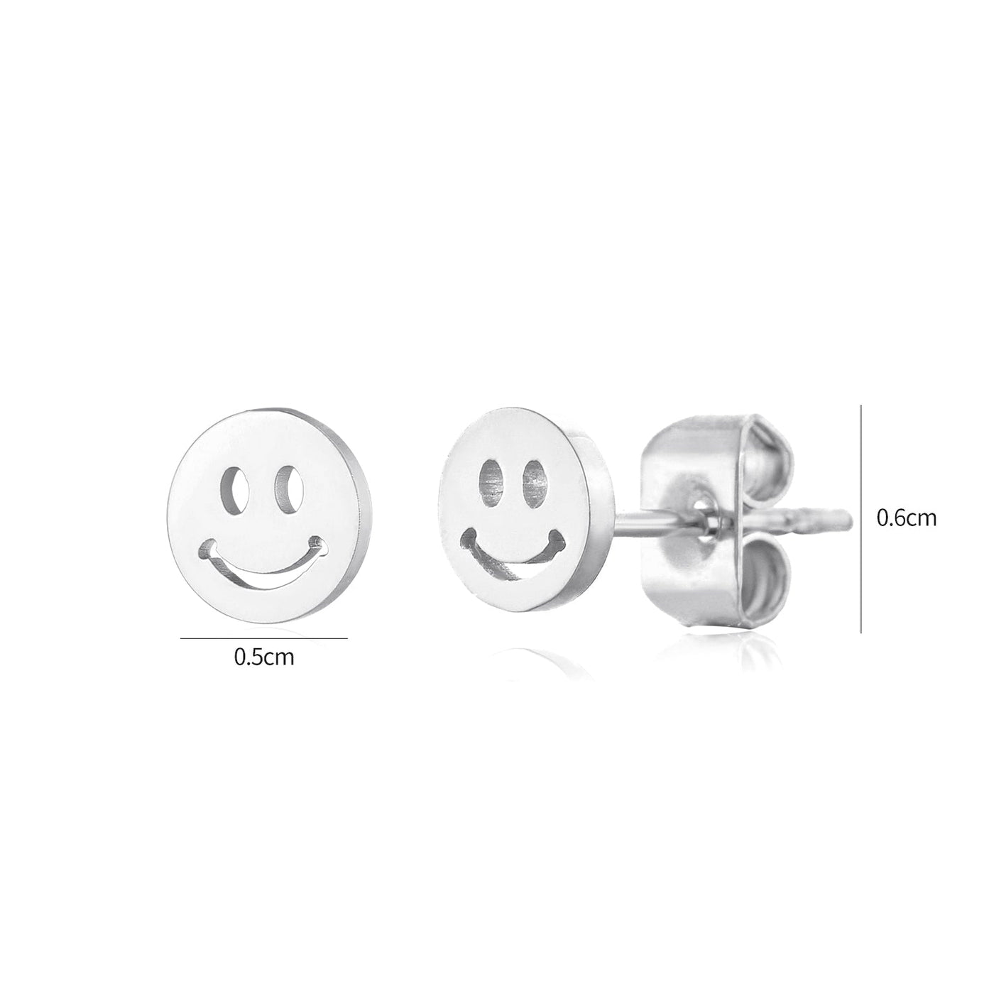 Ohrstecker Smiley Silber