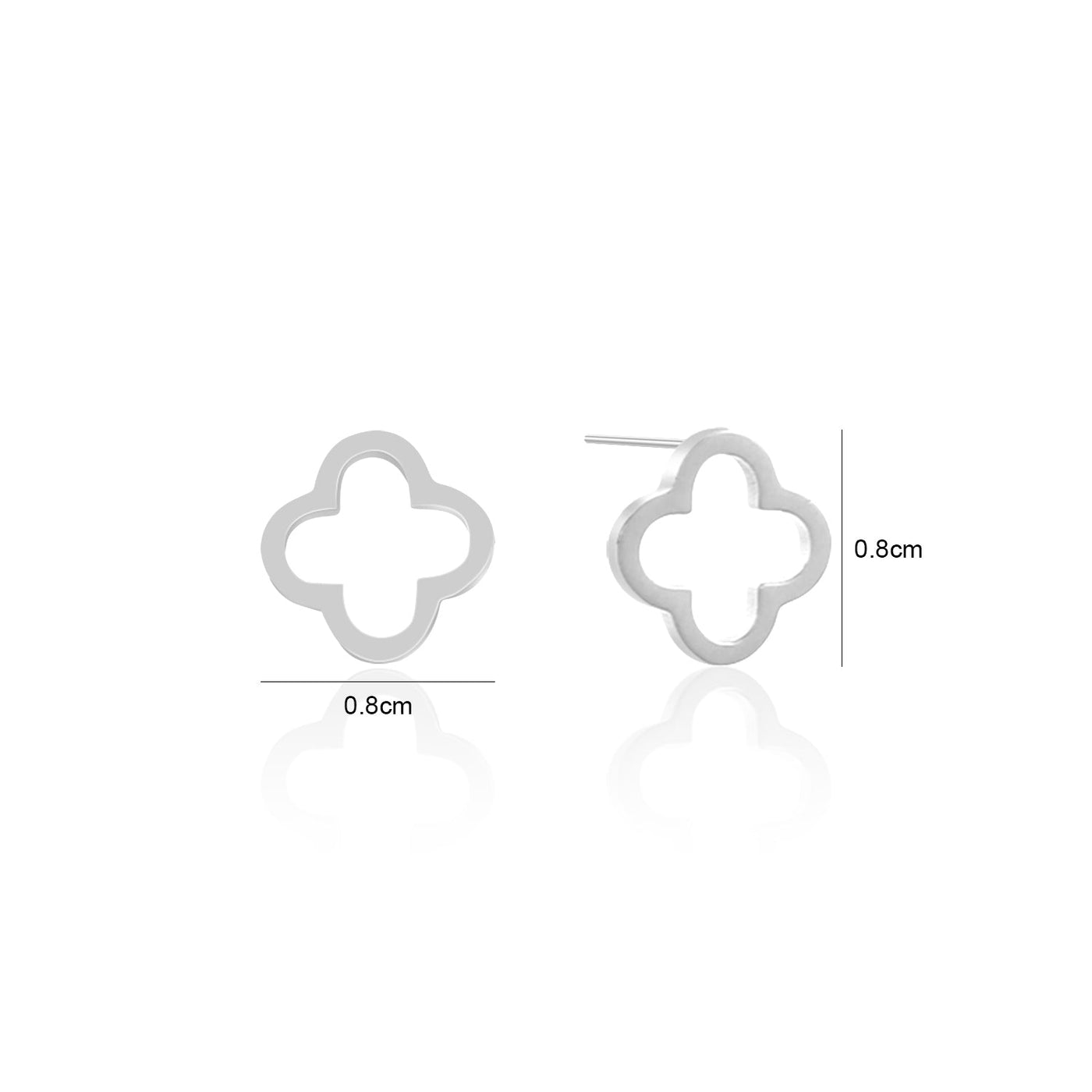 Ohrstecker offenes Kleeblatt Silber