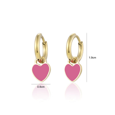 Ohrringe Herz Gold/rosa