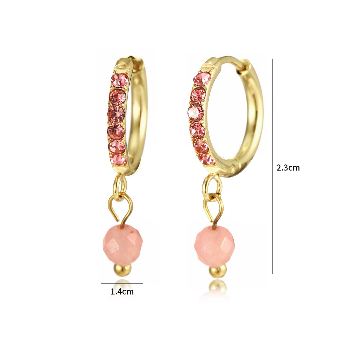 Ohrring rosa Steine Lux Gold