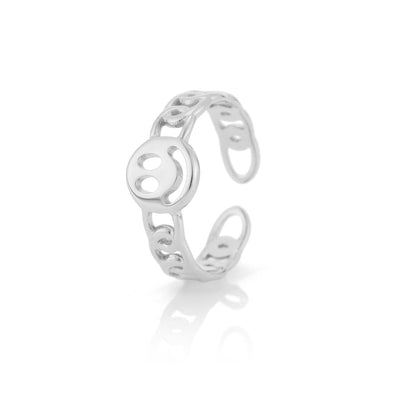 Ring Smiley Silber