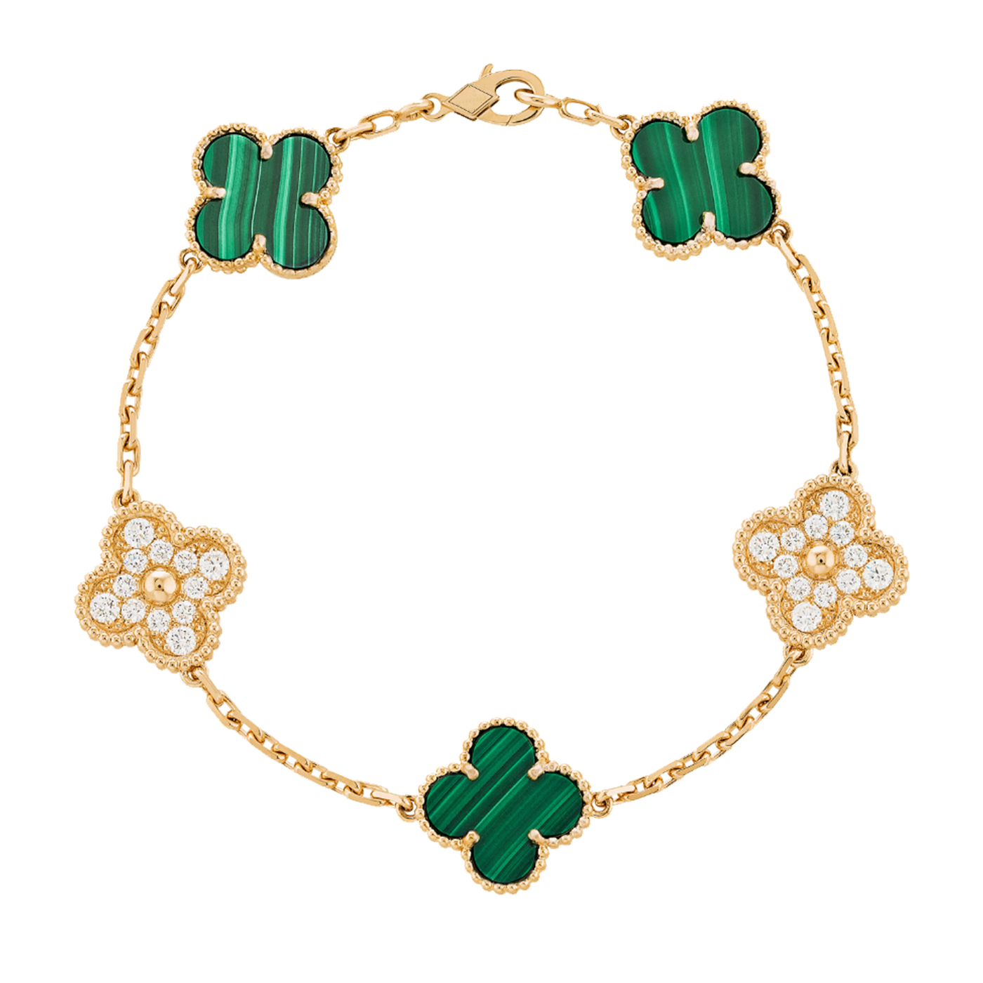 Bracelet Ambre - Or / Diamant Vert