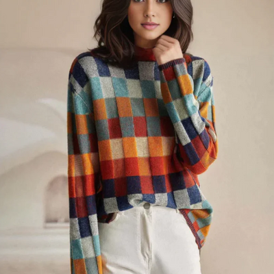 Kate - Patchwork-Rollkragenpullover von Couture